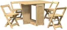 Ensemble Table Pliable et 4 Chaises Salle à Manger en Bois de Pin