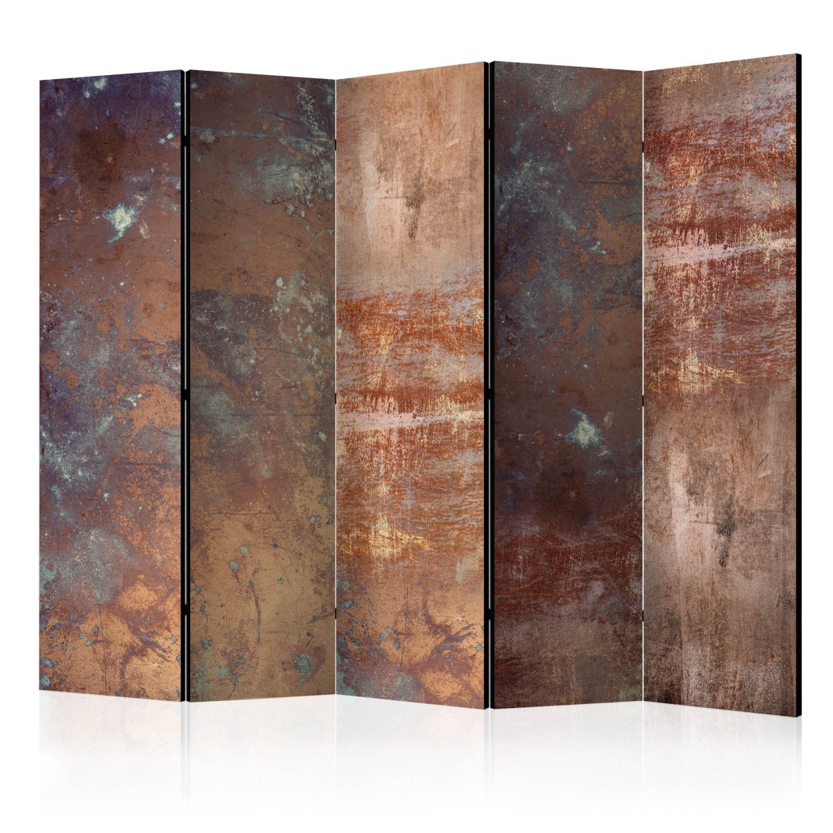 Paravent 5 volets pour créer un coin bureau salon avec le style Rusty Plate