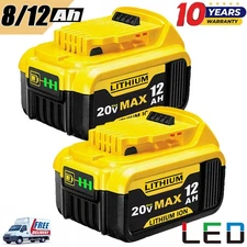 Pack For DeWalt 20V 20 Volt Max XR 12.0AH Lithium Ion Battery DCB210-2 DCB208-2