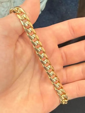 Micro Cuban Bracelet 9ct Gold - Heavy 33.9g - 3.5mm links - 9" - Solid links!!