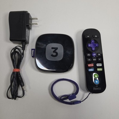 ROKU 3 4200X 3rd Gen HD Streaming Media Player - Remote & Power Adapter - Reset