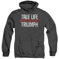 Bloodsport True Story Mens Heather Hoodie Black Officially Licensed
