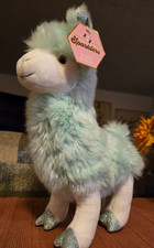 Fao Schwarz Sparklers Glitter Teal Toy Llama Plush NWT NEW With Tag