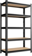 Garage Shelving Unit, 2550Lbs Heavy Duty 5-Tier Metal & Wood Adjustable Storage 