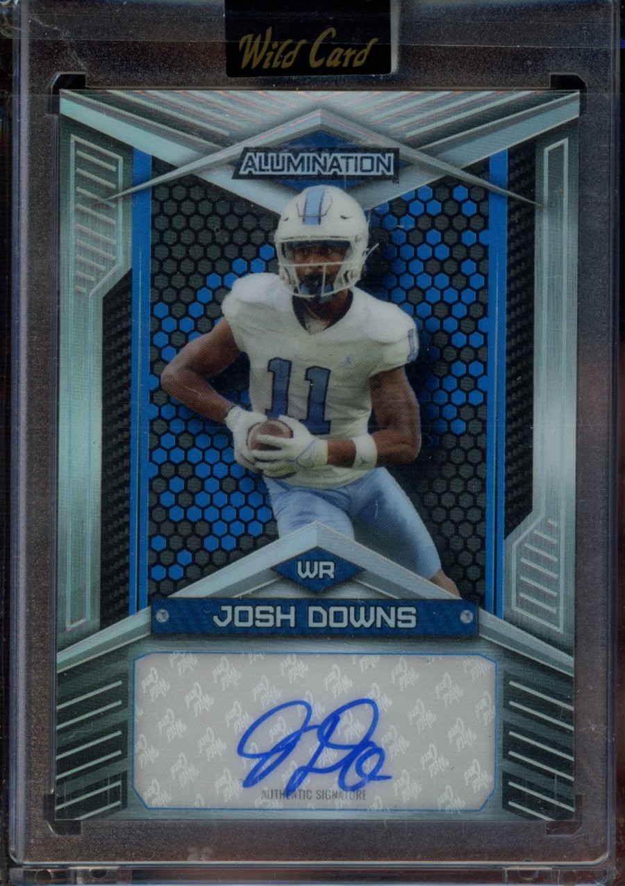 Josh Downs Wild Card Alumination Draft Autographs #AB74 Silver Rainbow