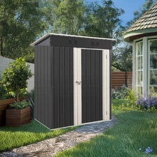 Outdoor Storage Shed 5ft×3ft Heavy Duty Metal Tool Sheds Storage House Patio