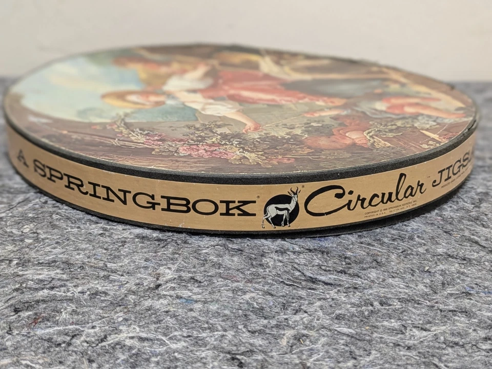 Springbok Circular Jigsaw Puzzle "Blind Man's Buff" 1968 Vintage 14" Round - Image 2 of 4