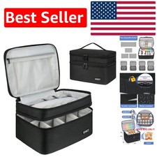 Double-Layer Medicine Storage Bag with Lockable Zippers  Adjustable Dividers