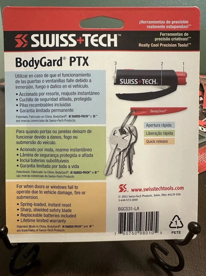 SWISS+TECH 13074 PTX 3 en 1 Herramienta de escape de emergencia para automóvil Guardaespaldas Nuevo Foto 2 de 3
