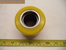 Qty 2: Outside Diameter 2 1/4", Width 2 3/4", Bore 1.45", Yellow Roller Wheel