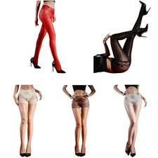 Women Floral Lace Nightwear Stockings See Through Pantyhose Babydoll Tights Oil