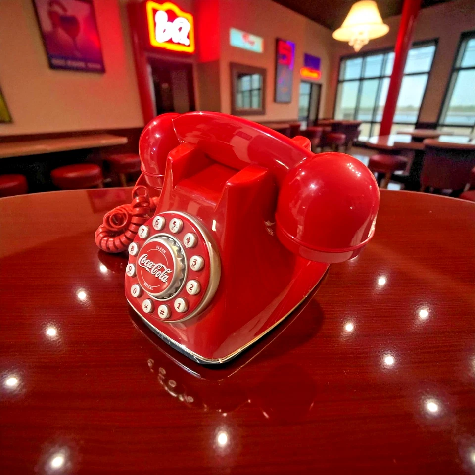 Coca-Cola Collectables Snow Dome Touch Tone Desktop Telephone Vintage - Image 3 of 3