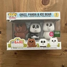 Funko Pop! We Bare Bears 3 Pack - Grizz, Panda, Ice Bear (Flocked B&N Exclusive)