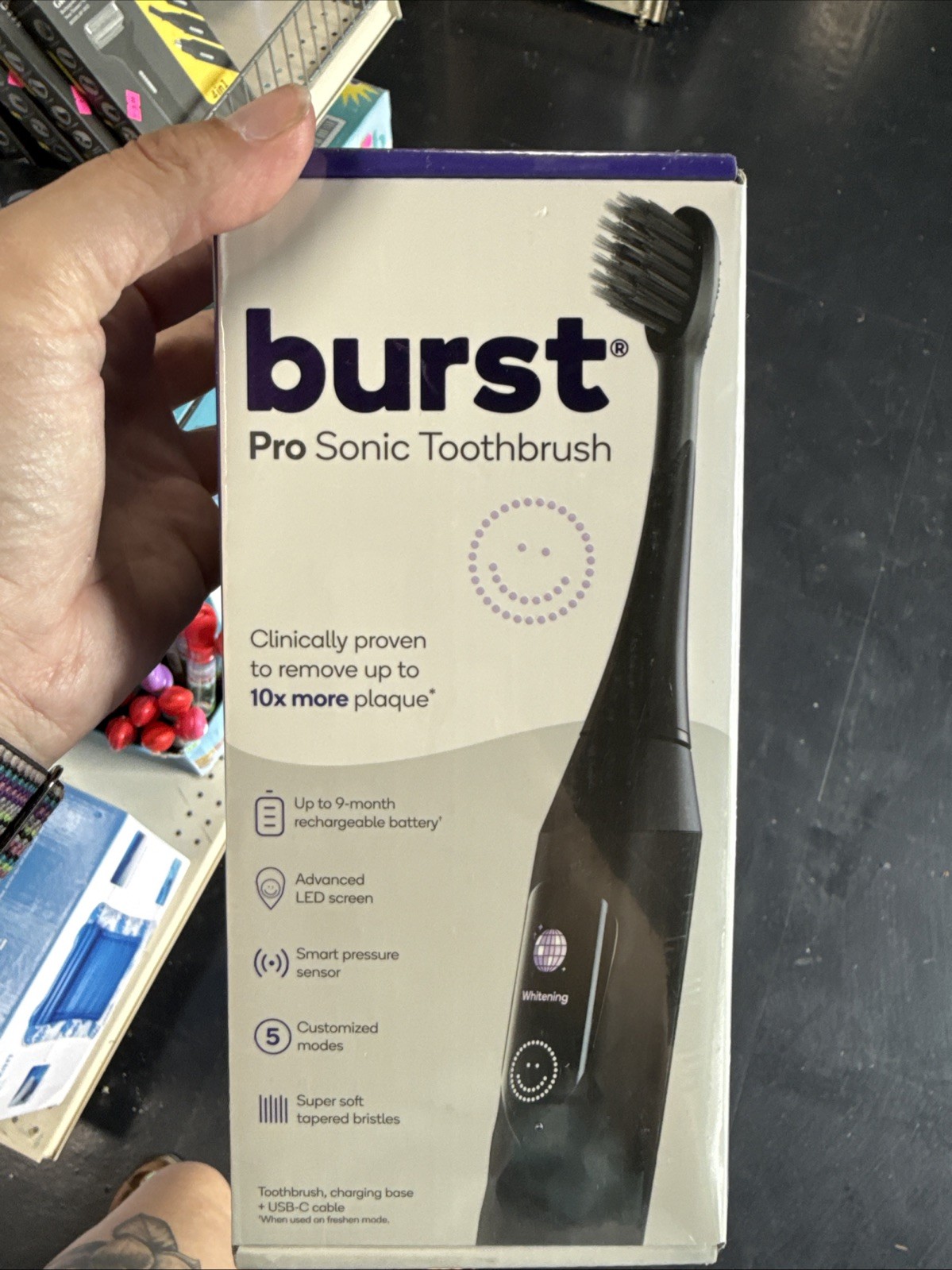 Burst Pro Sonic Toothbrush with LED Screen NEW SEALED