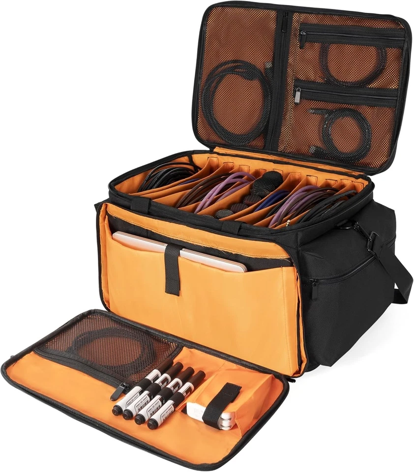 Cable Bag Organizer with Detachable Dividers for DJ Sound Gear Electronics - Image 3 of 4