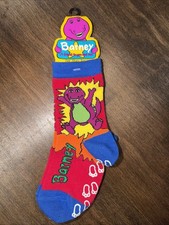 Vintage Deadstock BARNEY 1990s Sealed Socks Size 6-7.5 NIP RARE