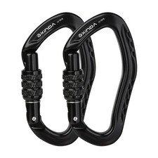 22KN Screwgate Climbing Carabiner Clip, Heavy Duty Offset D-Ring Locking Cara...