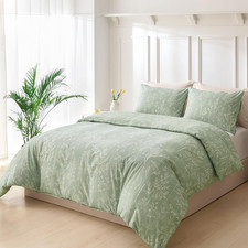 Floral Duvet Cover King Size, Sage Green Duvet Cover King Plant Flowers