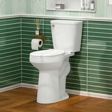 21" Tall Two Piece Toilet for Seniors Elongated Bowl 1.28GPF Soft-Close Seat