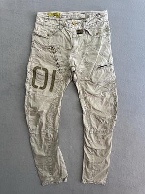 G Star Jeans 33x34 Men's Powel Arc 3D Loose Tapered Cargo Patch Pockets Zip Amry
