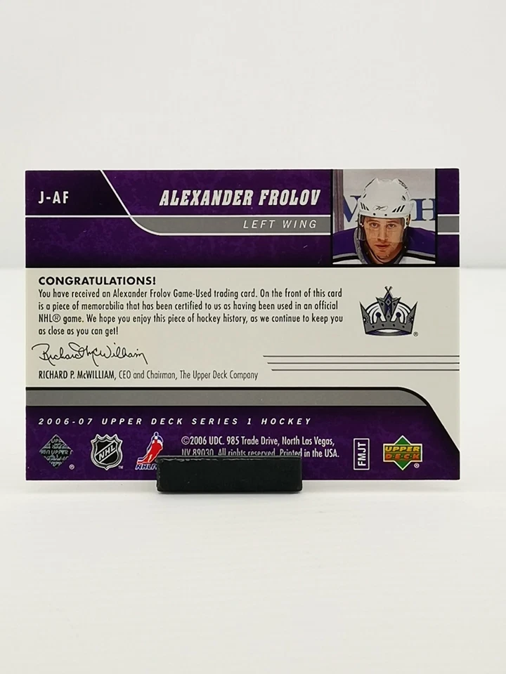 2006-07 Upper Deck UD Game Jersey Alex Frolov #J-AF - Image 4 of 4
