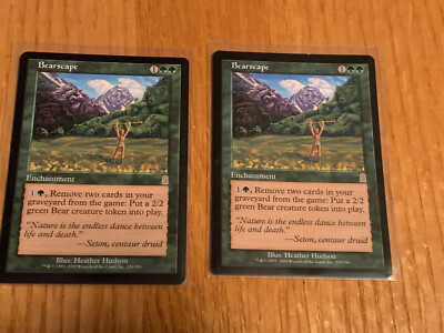 mtg bearscape card Bearscape [2x X2] Odyssey PLD-SP Green Rare MAGIC THE GATHERING CARDS Mtg