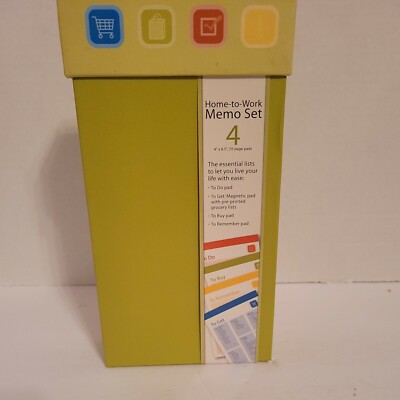 Home to Work List Pads Set of 4 In Gift Box, To Do, To Get, To Buy, To Remember 