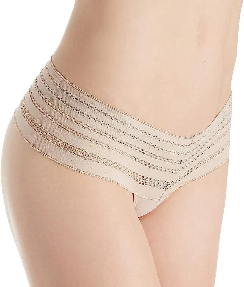 Tanga de encaje ancho de algodón clásico para mujer DKNY 297081 color cachemir, talla pequeña Foto 2 de 2