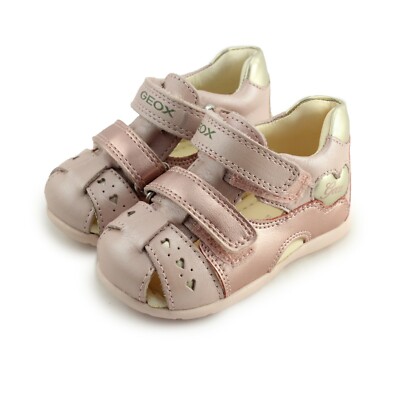 Geox Girls Closed Leather Sandals with Arch, Ankle, and Orthopedic Support (B025