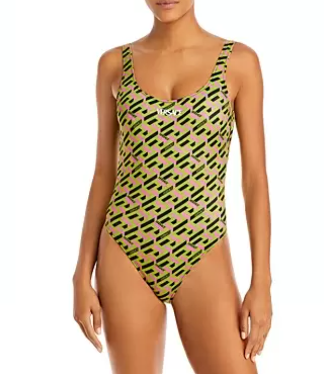 Versace Licra Vita One Piece Swimsuit Multicolor Size 4 2576 | eBay