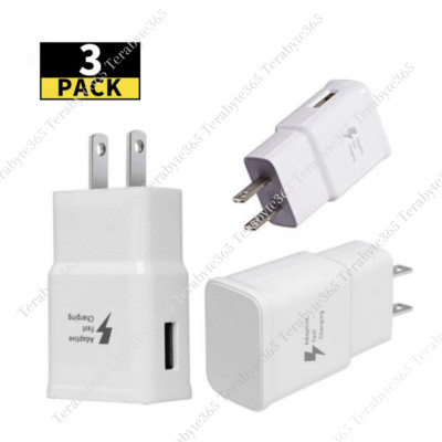 3Pack Lot Adaptive Fast USB Wall Charger Block Power Adapter For Samsung Android