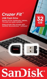 Внешний накопитель 32gb USB drive <USB 2.0> sandisk cruzer fit (sdcz33-032g-b35) (619659076214)