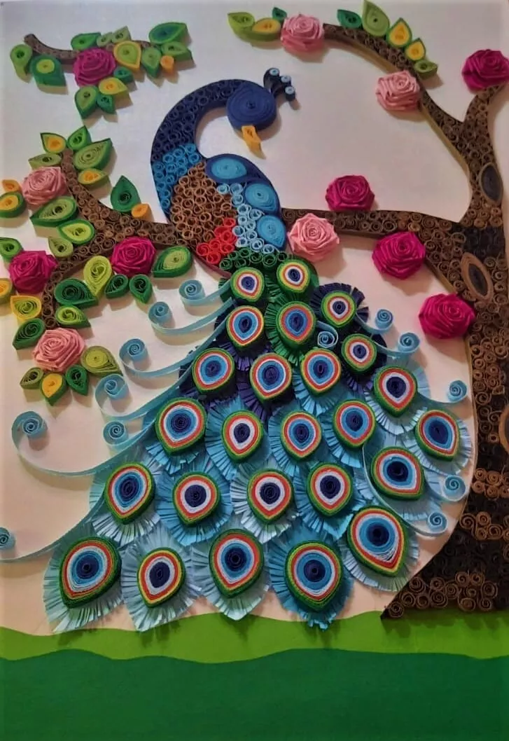 Paper Quilling Decoration Handmade Wall Art Design Unique Gift - A4 Size