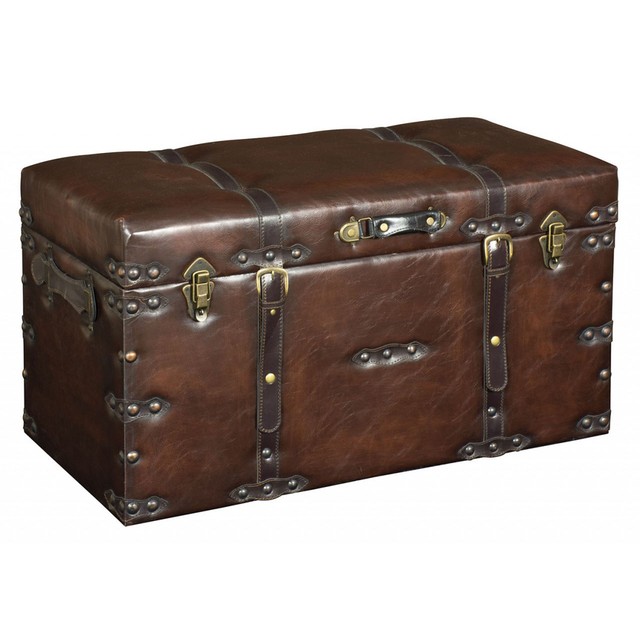Watsons Faux Leather LOOK Medium Storage Trunk / Case Brown Zpgugk002s