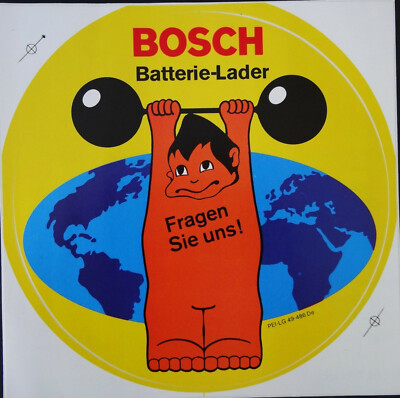 Werbe-Aufkleber Bosch Dienst 80er Batterielader Blaupunkt Ø 20 cm Oldtimer