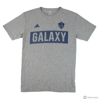 NEW LA Galaxy Adidas Bar None Team Logo Blue Classic Tri-Blend T-Shirt  GRAY