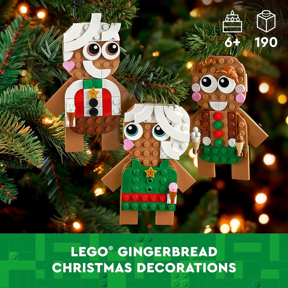 Árbol de Navidad Adornos Construcción Ideas de Regalo para Niños LEGO Adornos de Pan de Jengibre Foto 2 de 4