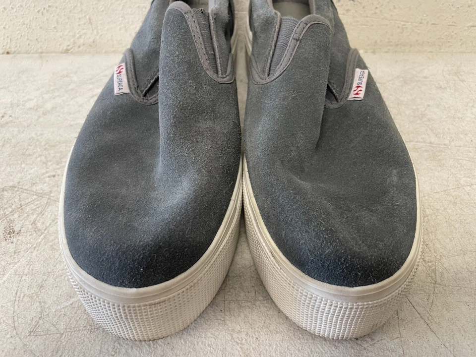 Zapatillas informales vintage Superga unisex grises sin cordones con plataforma talla 6,5 Foto 4 de 4