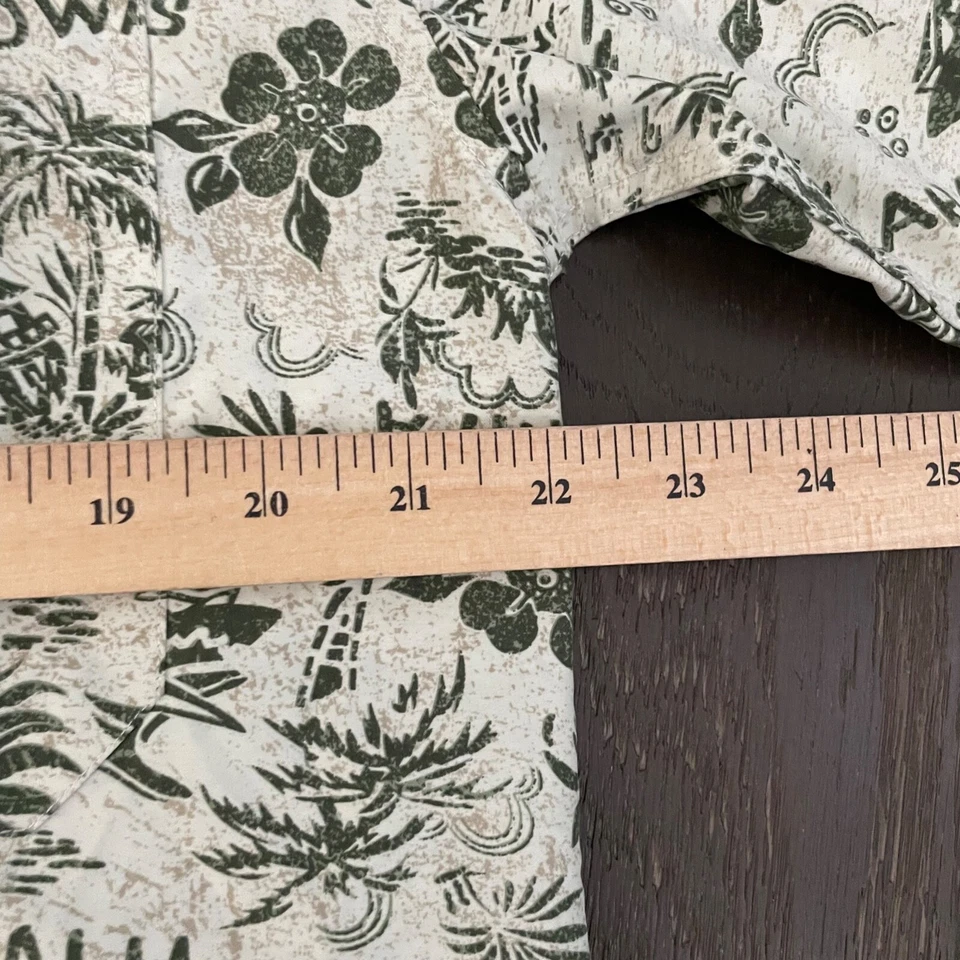 Рубашка мужская Maui and Sons средний размер зеленая с цветочным узором на пуговицах гавайская папина повседневная - Изображение 3 из 4