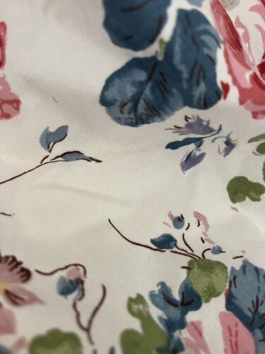 DESIGNER CABBAGES ROSES COUNTRY CHINTZ WOOL THERMAL BESPOKE INTERLINED CURTAINS - Picture 12 of 20