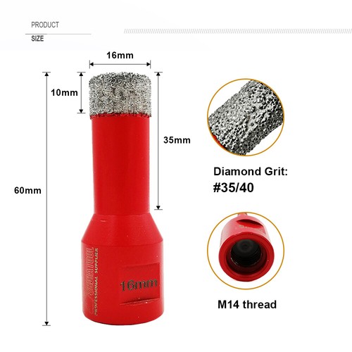 Diamantbohrer 1-teilige Kernbohrer für Granit-Marmor-Keramik M14 Gewindelochsäge - Picture 18 of 21