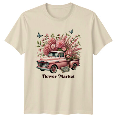 Blumenmarkt frische Blumen LKW Ostern Frühling Damen T-Shirt