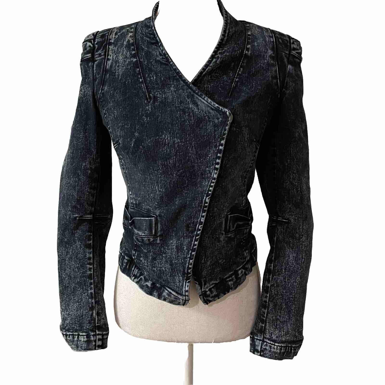 Vera Moda Snap Button Collarless Shoulder Pad Jea… - image 1