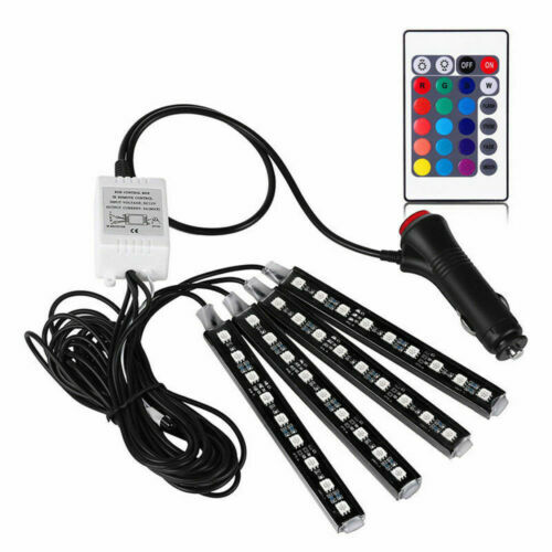Jushope - Tira De Luces LED Para Interior De Coche, Iluminación Ambiental RGB USB Con Fibra óptica, Accesorios De Coche De Alambre EL (2 En 1 - Foto 4