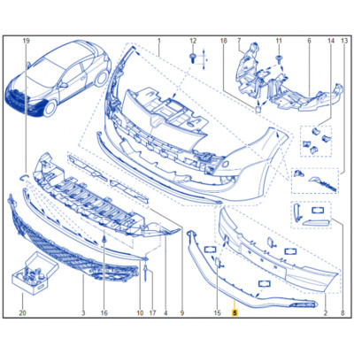 Genuine Renault Megane Mk3 3-Door Coupe Front Bumper Moulding 