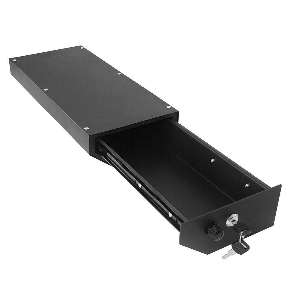 Caja de almacenamiento de seguridad negra bloqueable debajo del asiento para Jeep Wrangler JK 07-10 07-18 Foto 4 de 4