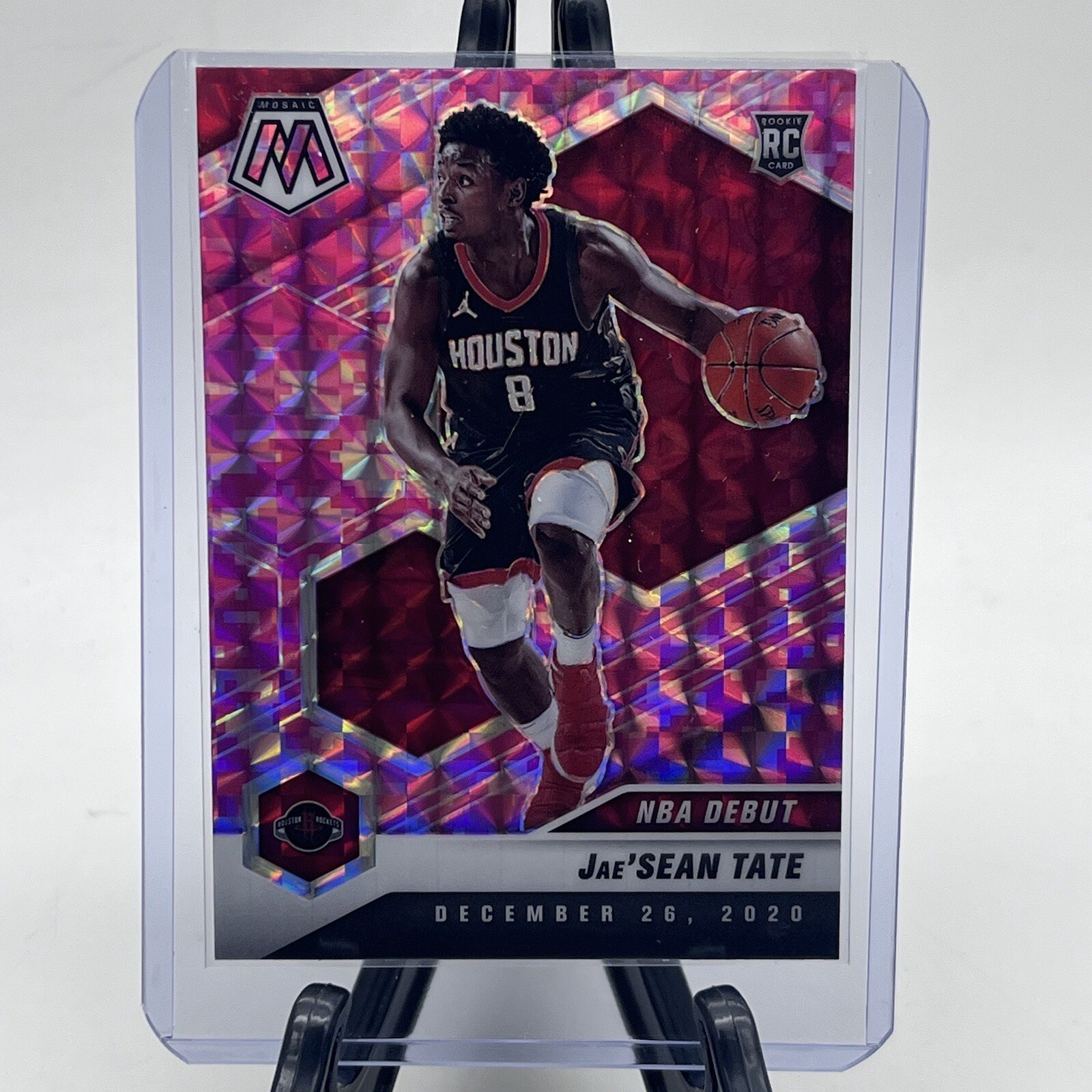 2020-21 Panini Mosaic #265 Jae'Sean Tate Pink Camo Prizm Rookie RC Rockets