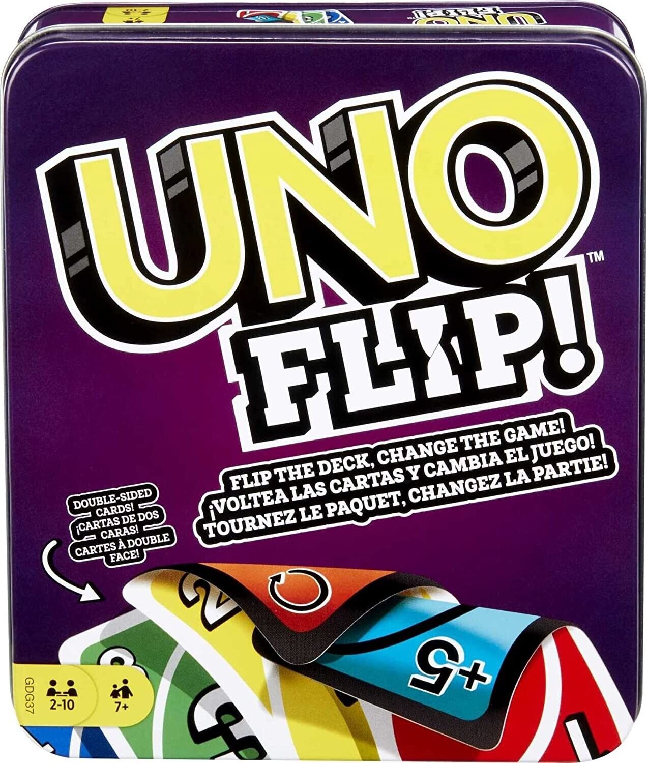 Mattel Games UNO Flip Tin Box Card Game - GDG37 NEW FREE SHIPPING  887961742503