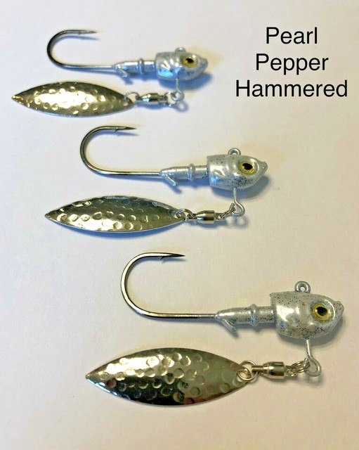 3 Herring head Underspin Jig heads Bass Striper Walleye 3D Eye