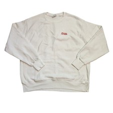 Champion Sweatshirt Men XL Reverse Weave Pullover Long Sleeve Sweater Milk White